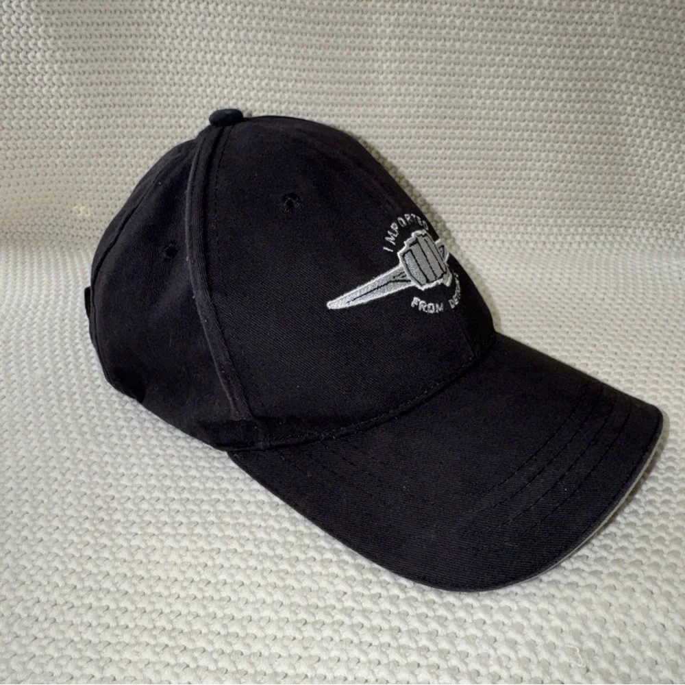 Chrysler Black Imported From Detroit Hook and Loop Adjustable Back Hat
